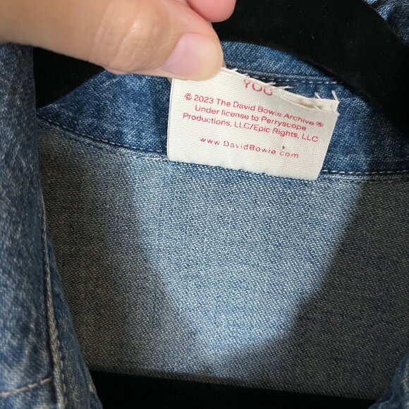 David Bowie Western Denim Snap Shirt By Mother Jeans - Men's Size M - Blue - Picture 6 of 12